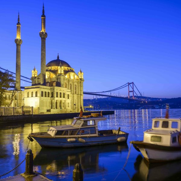 Ortakoy Mosque, formally name the Buyuk Mecidiye Camii in Besiktas. Istanbul, Turkey.